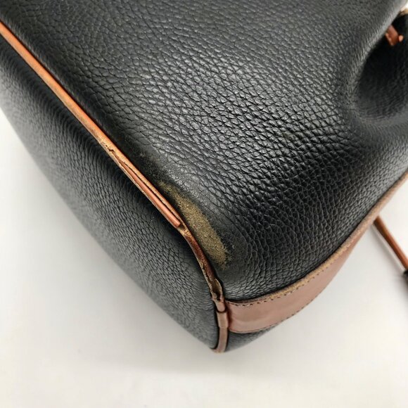 Dooney & Bourke Black & Brown Pebbled Grain Leather Vintage Bucket Bag - Picture 8 of 10